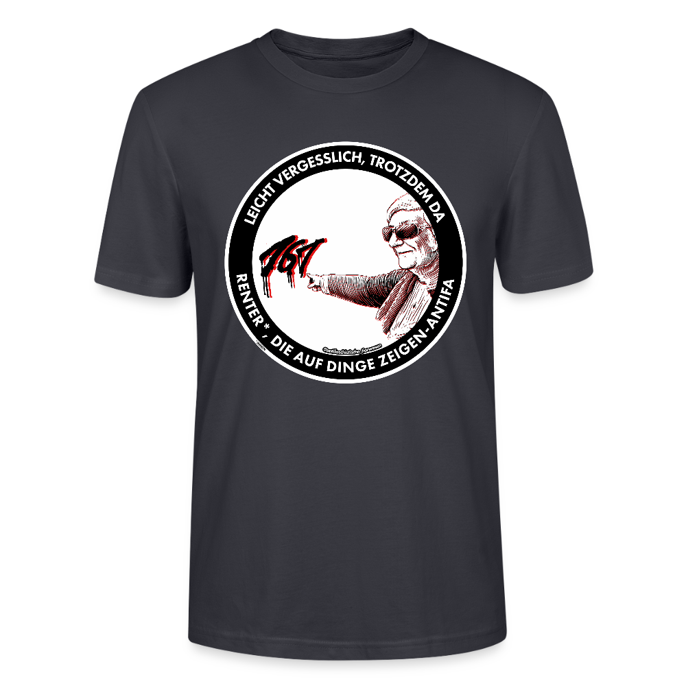 Rentner*innen-Antifa T-Shirt - Unisex & Bio - Dunkles Graublau