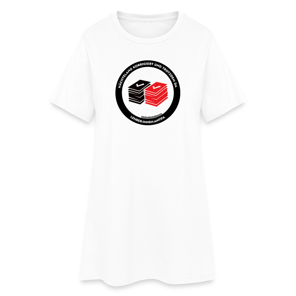 Lehrer:innen-Antifa T-Shirt-Kleid - Weiß