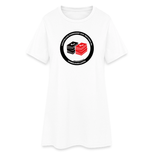 Lehrer:innen-Antifa T-Shirt-Kleid - Weiß
