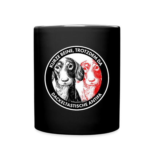 Dackeltastische Antifa Keramik-Tasse - Schwarz