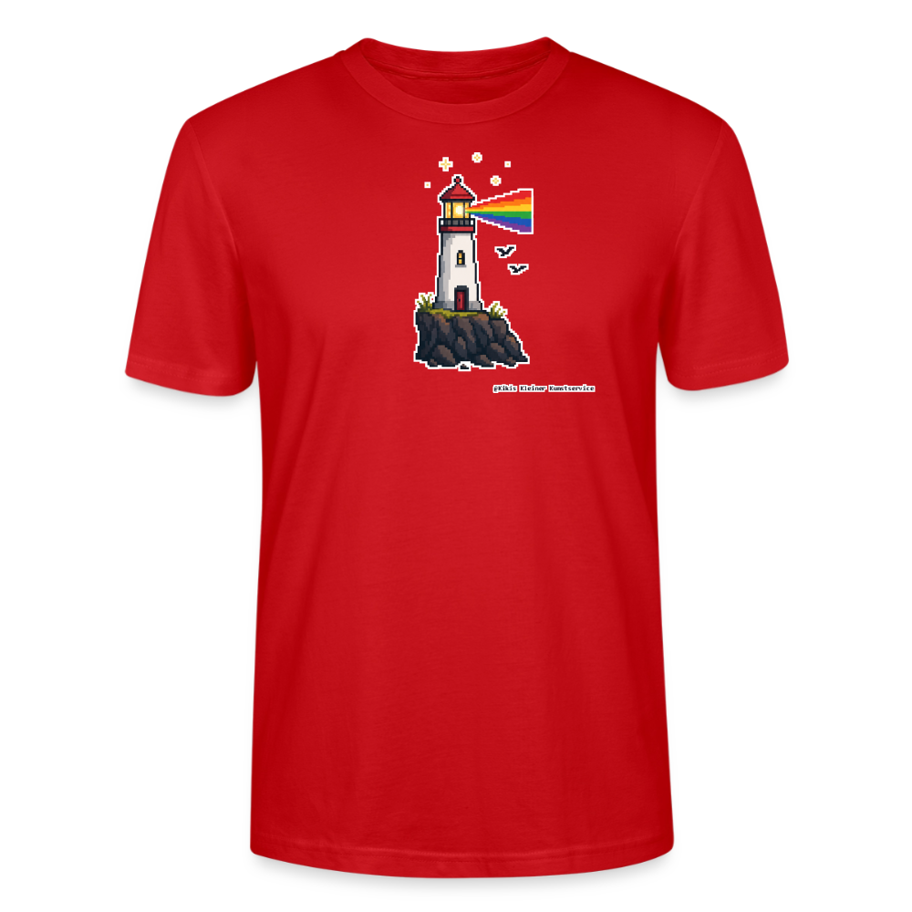 Regenbogen-Leuchtturm T-Shirt - Unisex & Bio - Rot