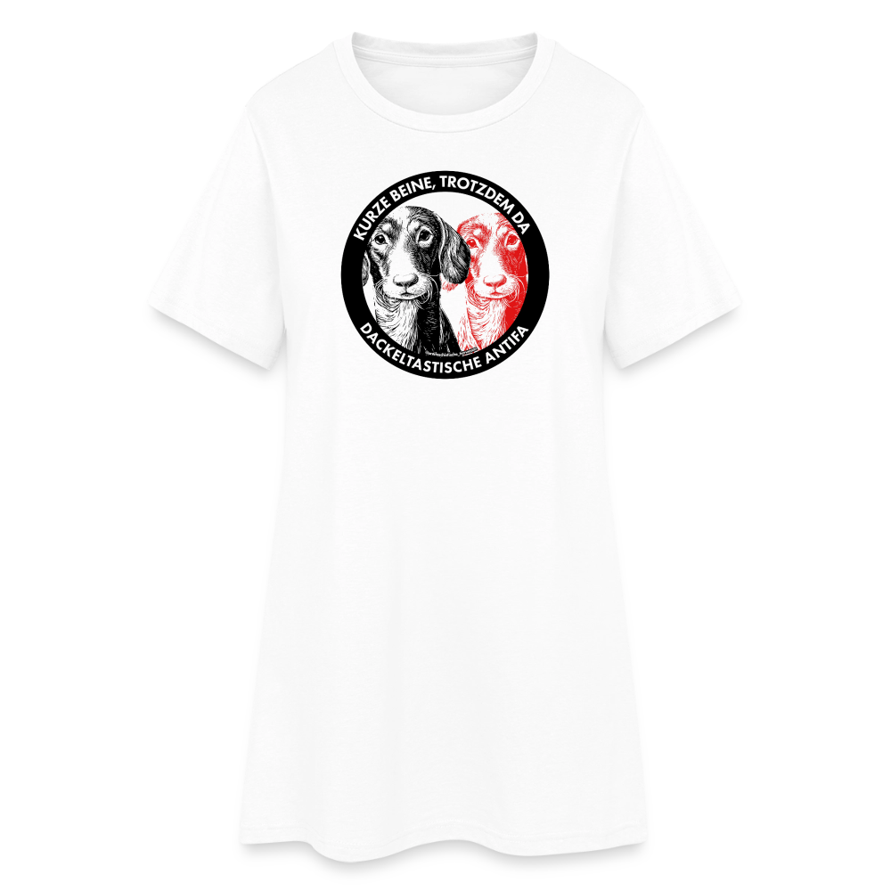 Dackeltastische Antifa T-Shirt-Kleid - Weiß