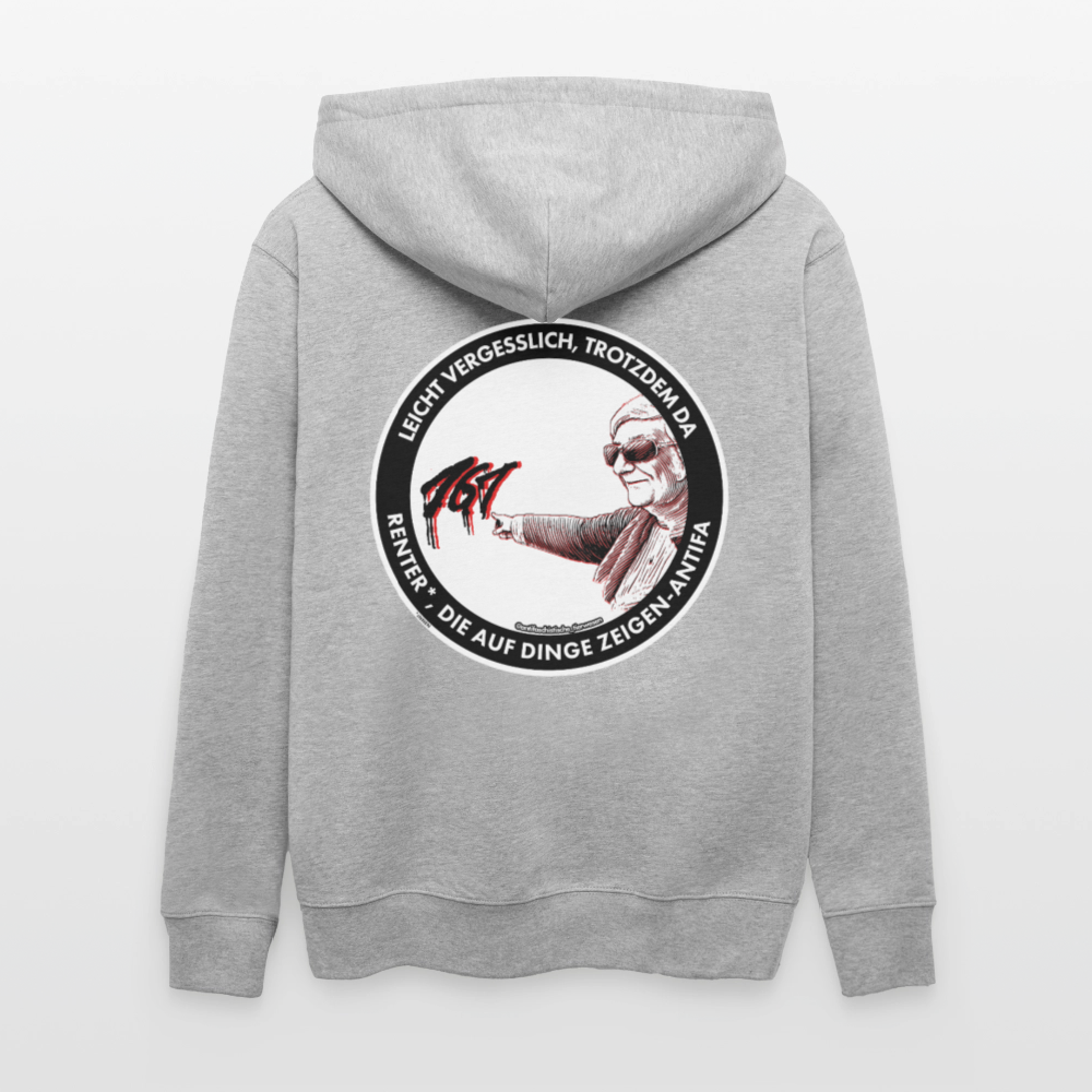 Rentner*innen-Antifa Kapuzenjacke - Unisex & Bio - Grau meliert