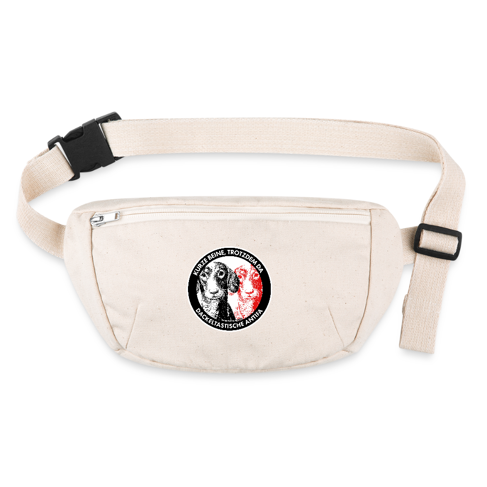 Dackeltastische Antifa Gürteltasche - Bio - Naturweiß