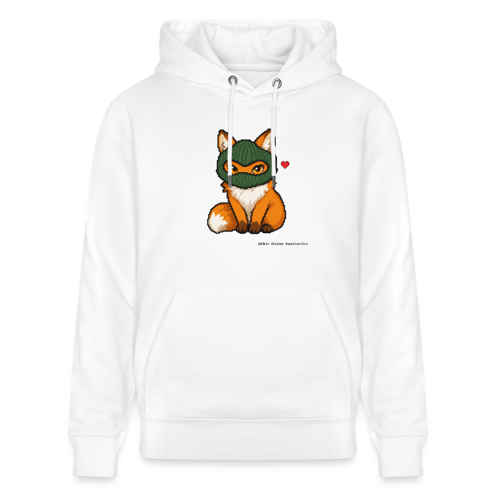 Fuchs mit grüner Sturmhaube Hoodie - Unisex & Bio - Weiß