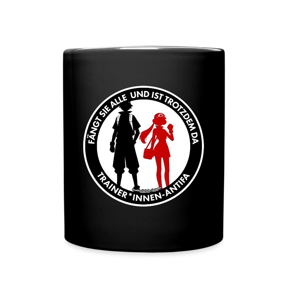 Trainer*innen-Antifa Keramik-Tasse - Schwarz