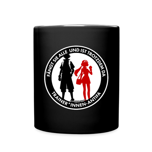 Trainer*innen-Antifa Keramik-Tasse - Schwarz
