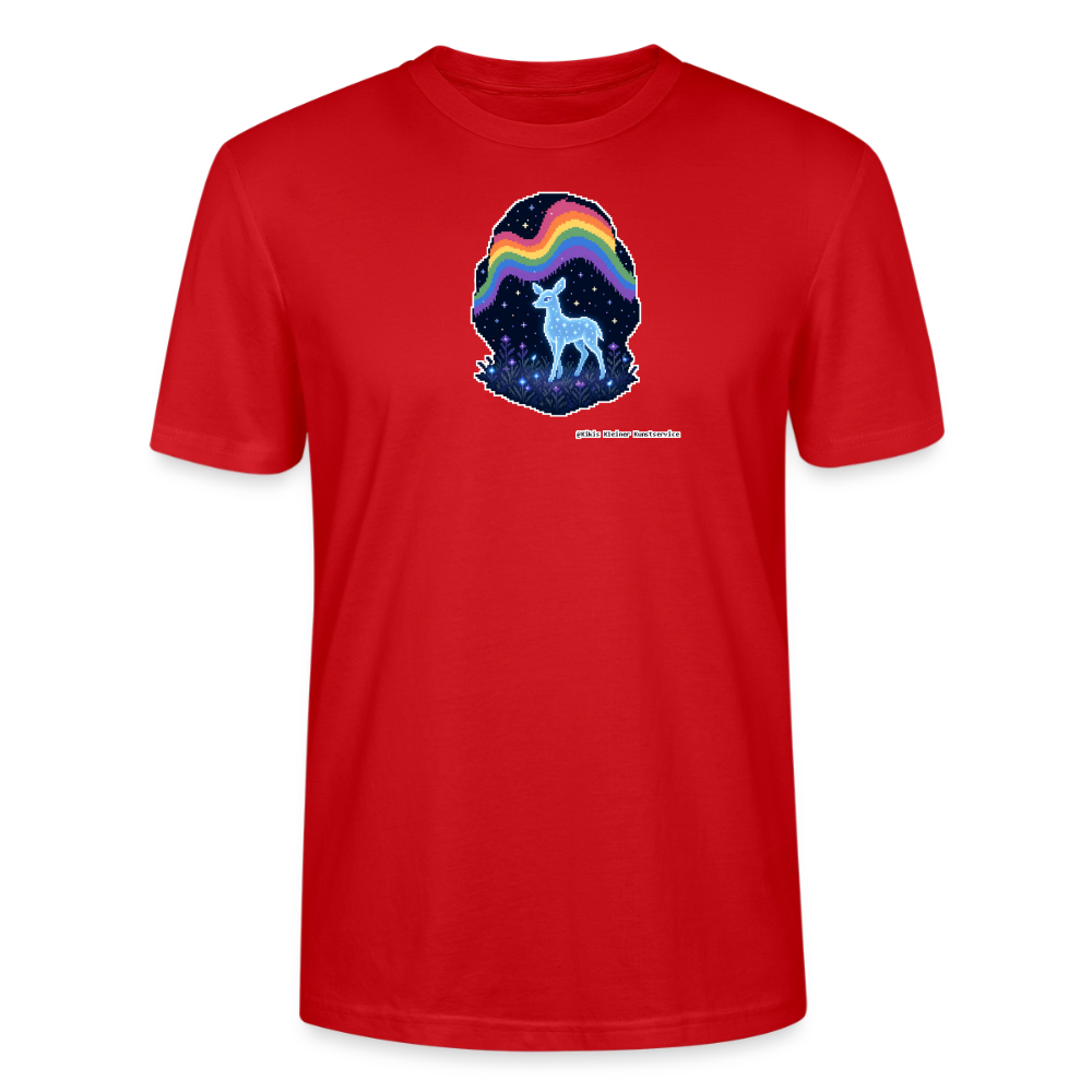Reh im Polarlicht T-Shirt - Unisex & Bio - Rot