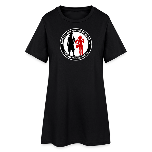 Trainer*innen-Antifa T-Shirt-Kleid - Schwarz