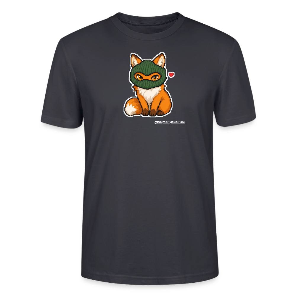 Fuchs mit grüner Sturmhaube T-Shirt - Unisex & Bio - Dunkles Graublau