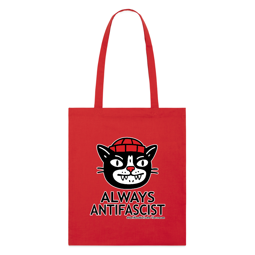 Always Antifascist Stoffbeutel - Bio - Rot