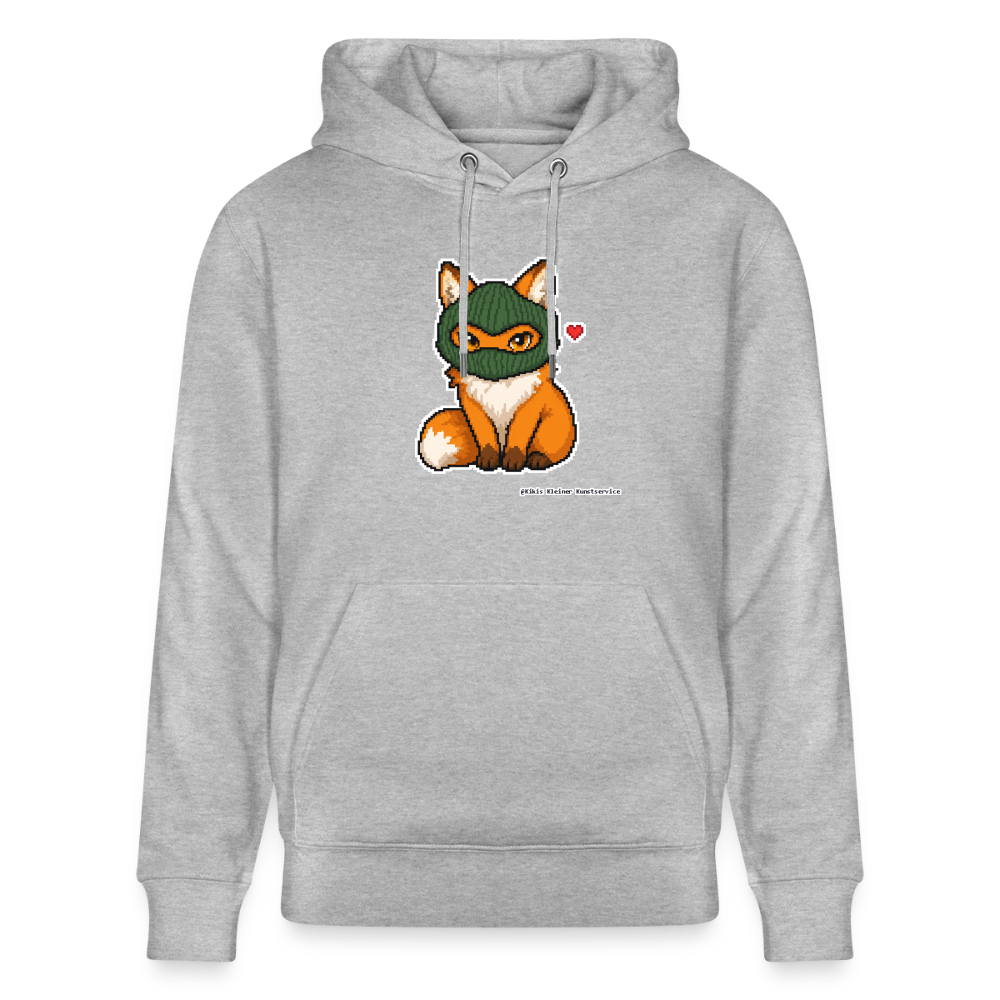 Fuchs mit grüner Sturmhaube Hoodie - Unisex & Bio - Grau meliert
