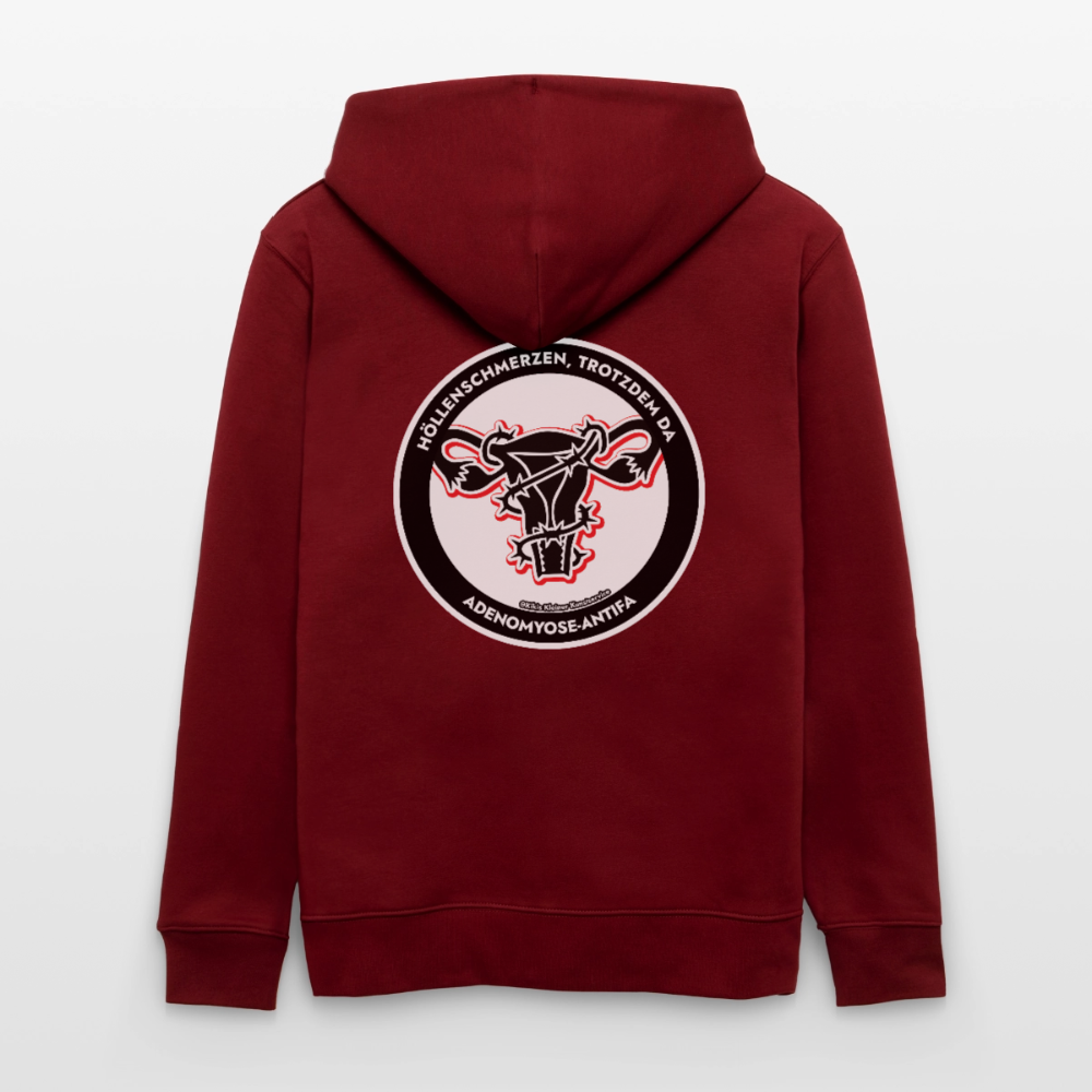 Adenomyose-Antifa Kapuzenjacke - Unisex & Bio - Burgunderrot