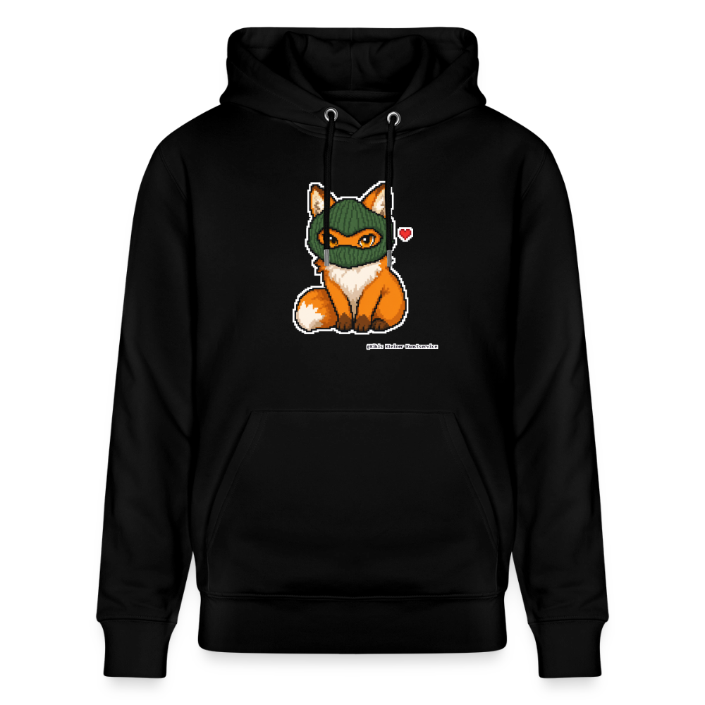 Fuchs mit grüner Sturmhaube Hoodie - Unisex & Bio - Schwarz