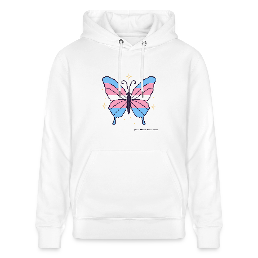 Trans-Schmetterling Hoodie - Unisex & Bio - Weiß