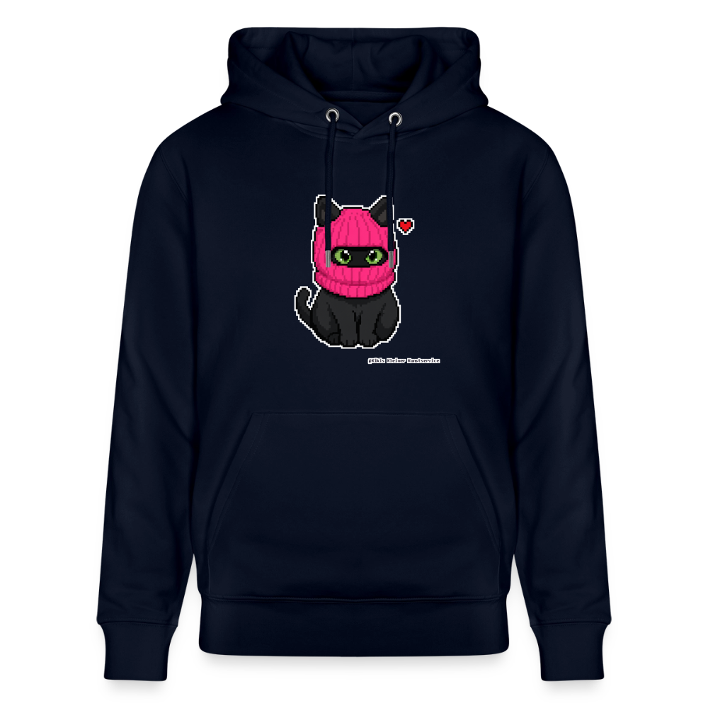 Katze mit pinker Sturmhaube Hoodie - Unisex & Bio - Navy