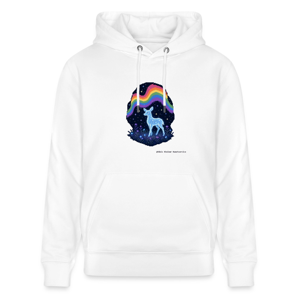 Reh im Polarlicht Hoodie - Unisex & Bio - Weiß