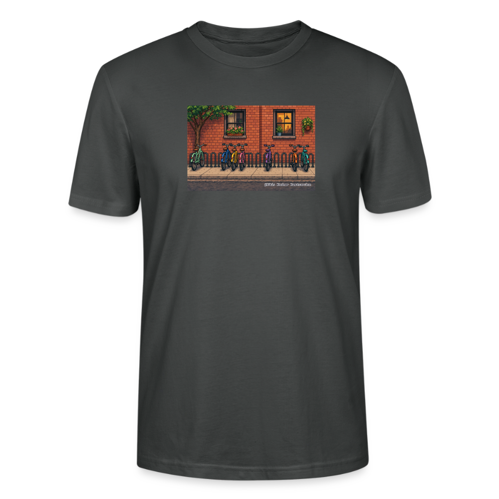 Fahrräder an der Backsteinwand T-Shirt - Unisex & Bio - Anthrazit