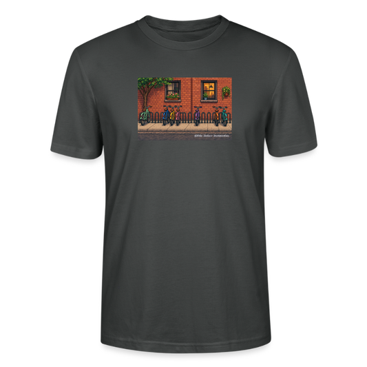 Fahrräder an der Backsteinwand T-Shirt - Unisex & Bio - Anthrazit