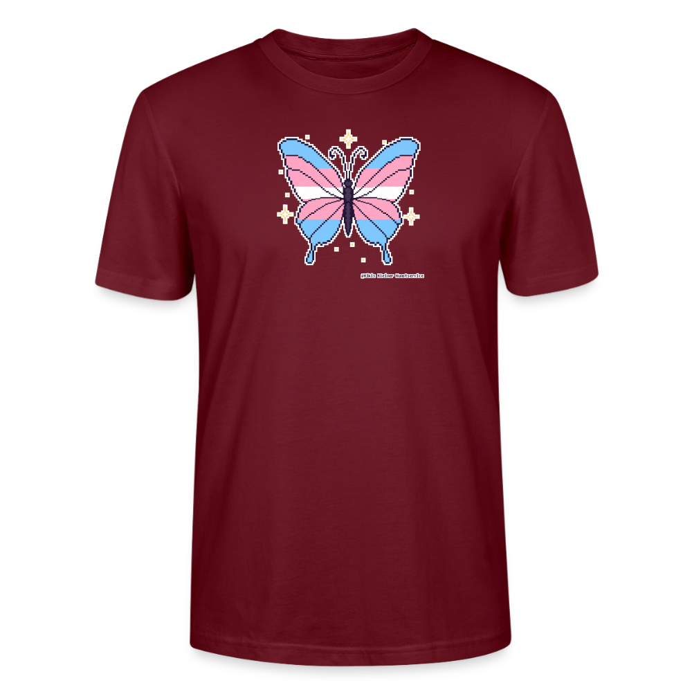 Trans-Schmetterling T-Shirt - Unisex & Bio - Burgunderrot