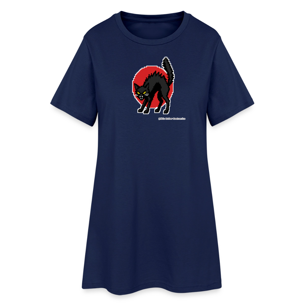 Sabotagekatze T-Shirt-Kleid - Light Navy