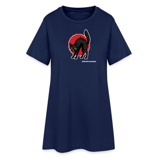 Sabotagekatze T-Shirt-Kleid - Light Navy