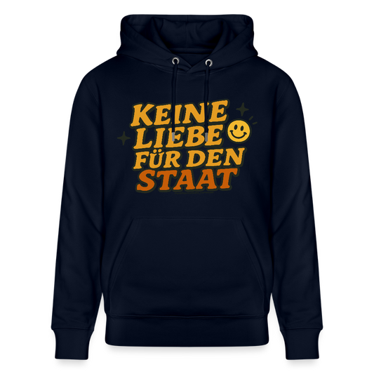 Keine Liebe für den Staat Hoodie - Unisex & Bio - Navy