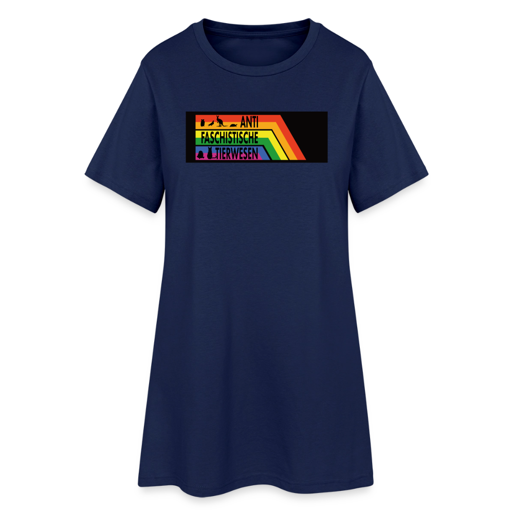 Antifaschistische Tierwesen T-Shirt-Kleid - Light Navy