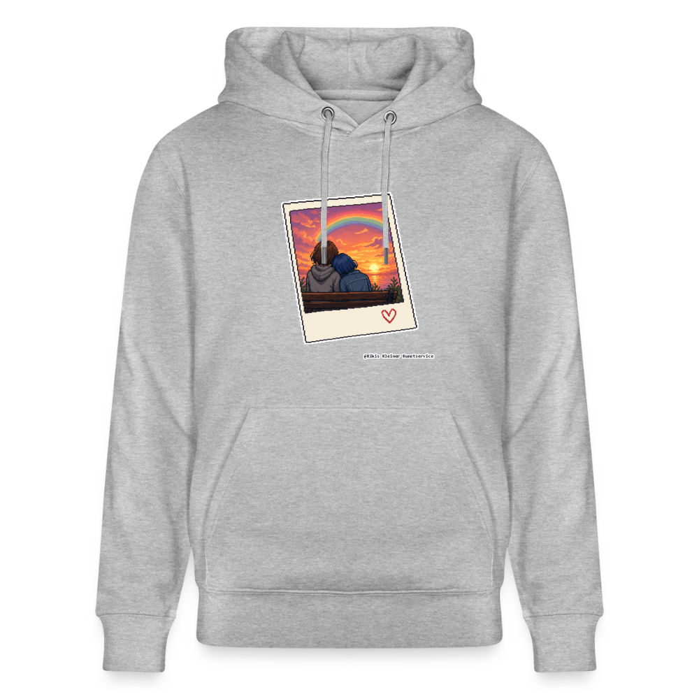 Polaroid Sonnenuntergang Hoodie - Unisex & Bio - Grau meliert