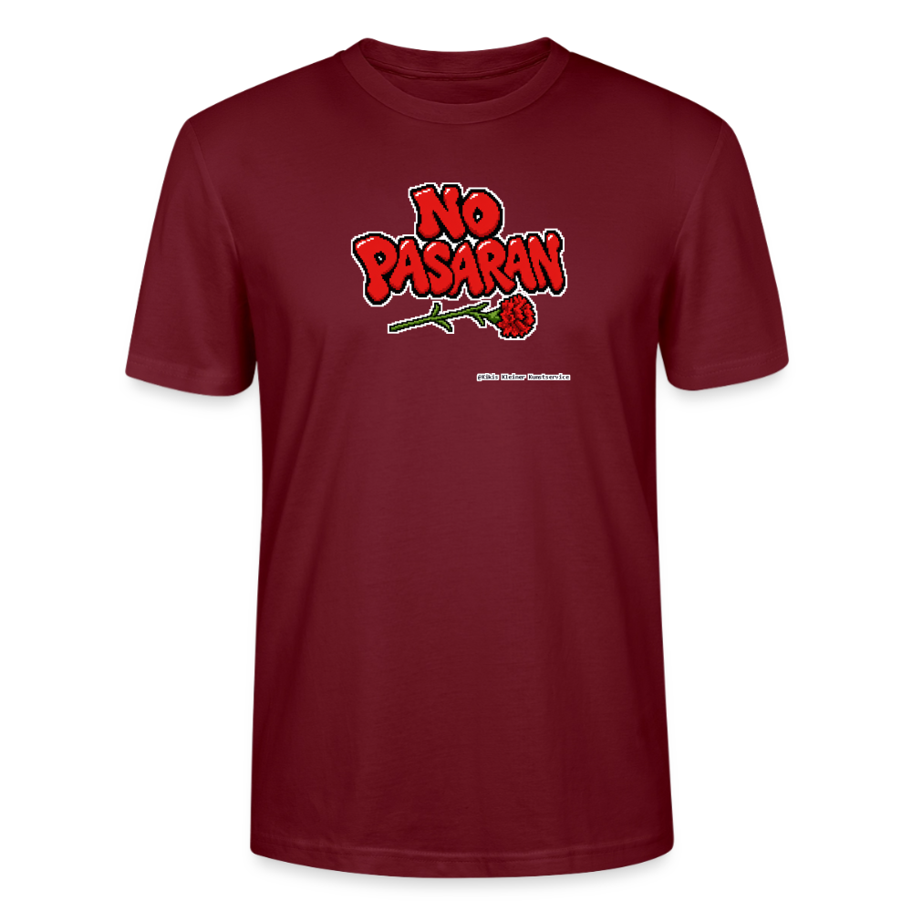 No Pasarán mit Nelke T-Shirt - Unisex & Bio - Burgunderrot