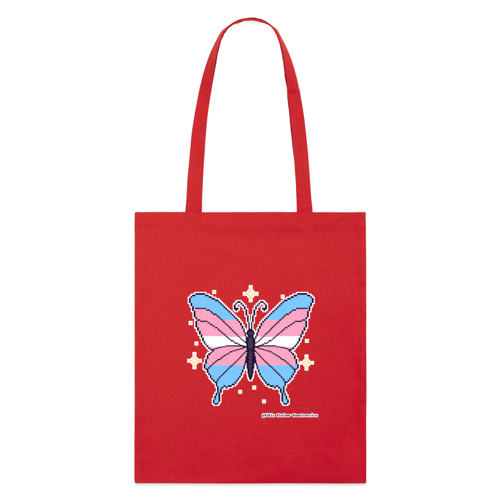 Trans-Schmetterling Stoffbeutel - Bio - Rot
