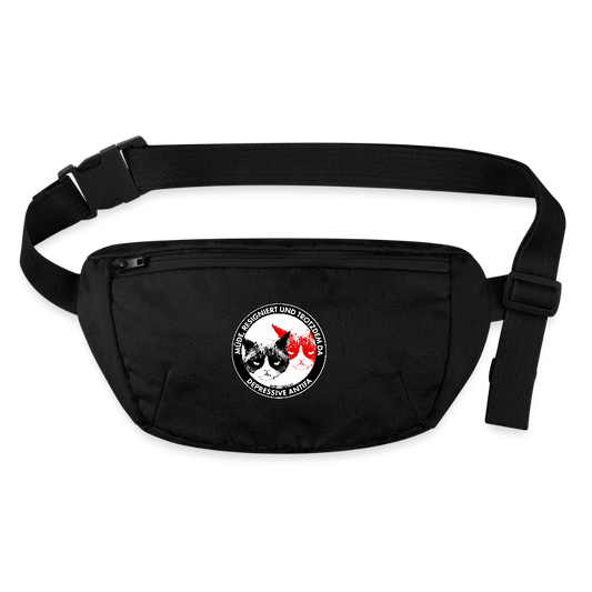 Depressive Antifa - Grumpy Cat Gürteltasche - Bio - Schwarz