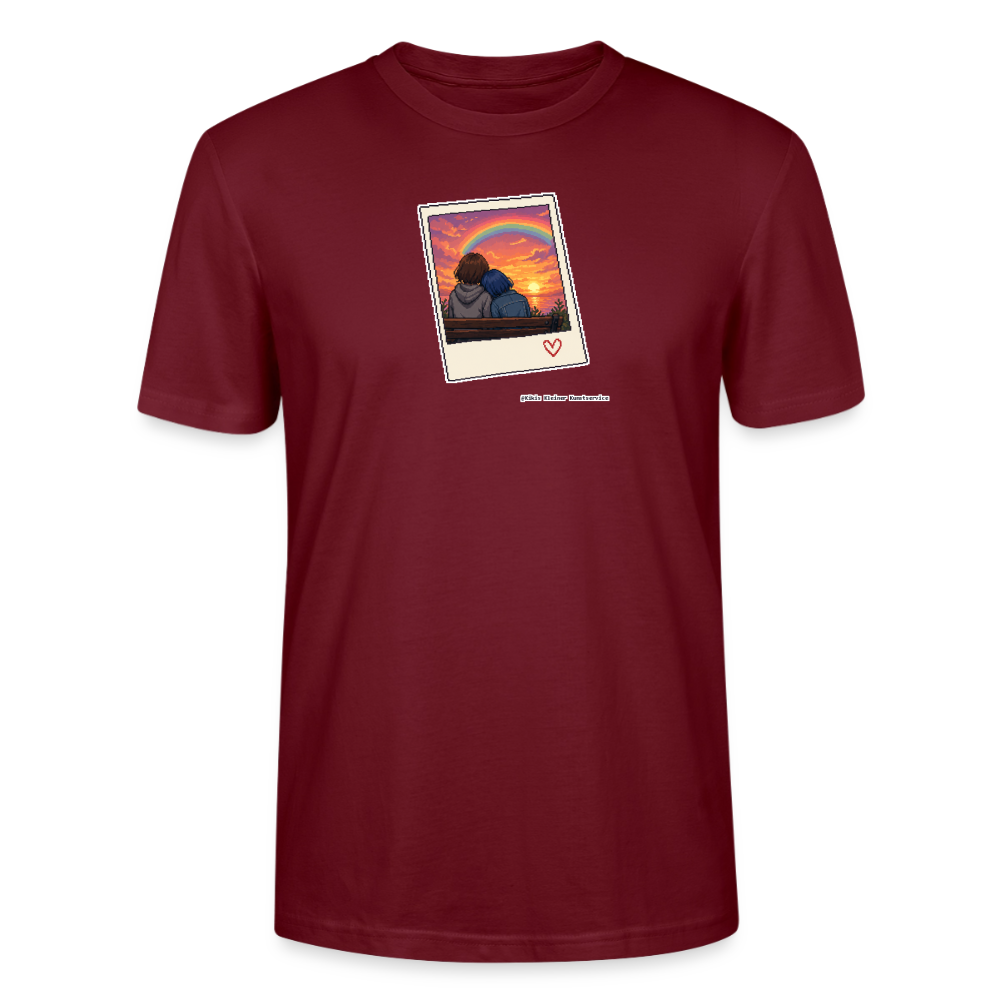 Polaroid Sonnenuntergang T-Shirt - Unisex & Bio - Burgunderrot