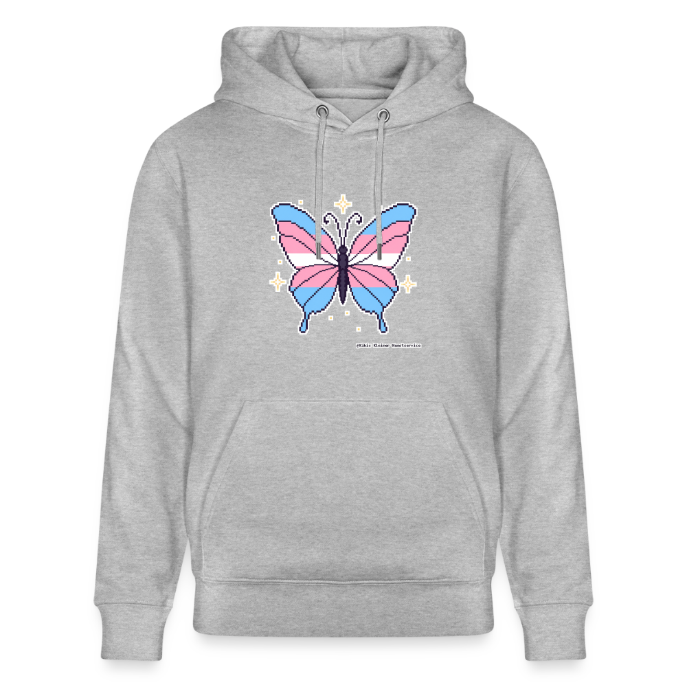 Trans-Schmetterling Hoodie - Unisex & Bio - Grau meliert
