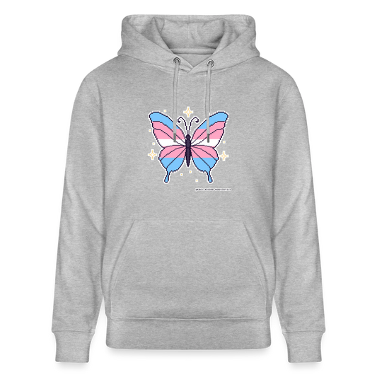 Trans-Schmetterling Hoodie - Unisex & Bio - Grau meliert