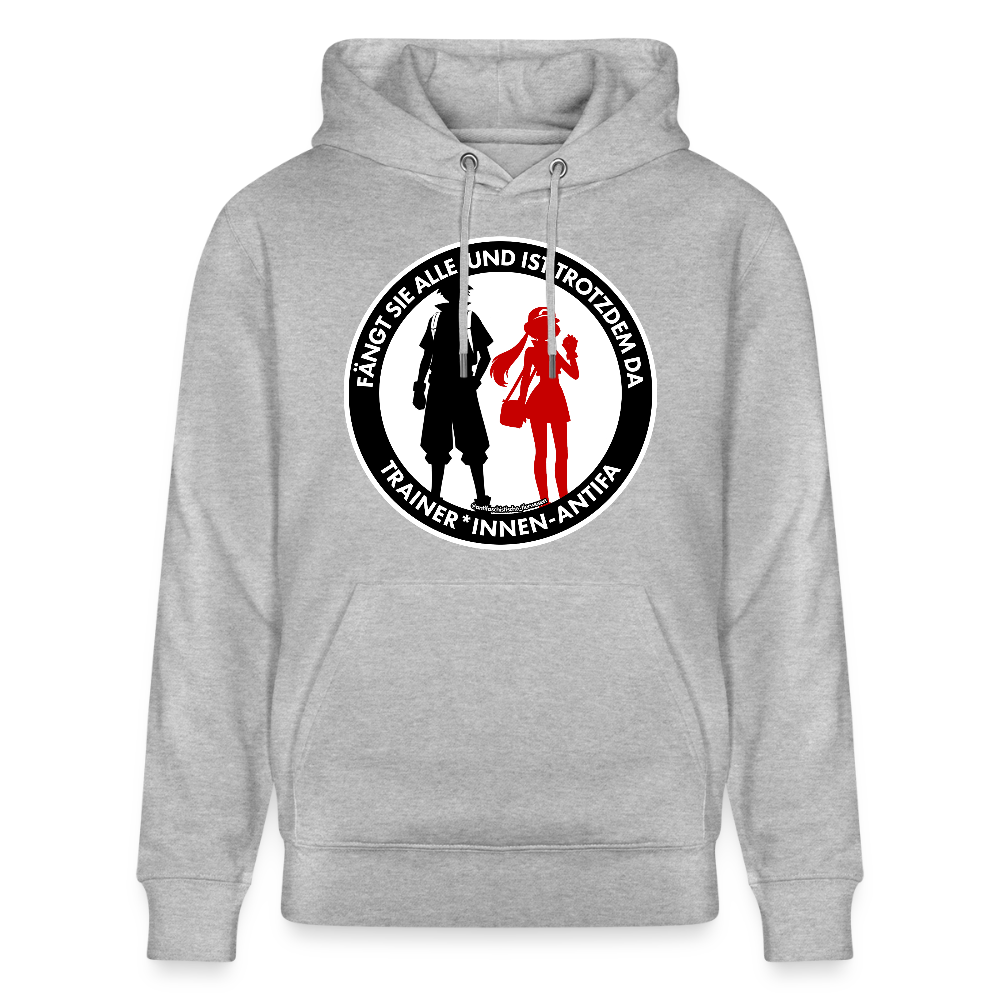 Trainer*innen-Antifa Hoodie - Unisex & Bio - Grau meliert
