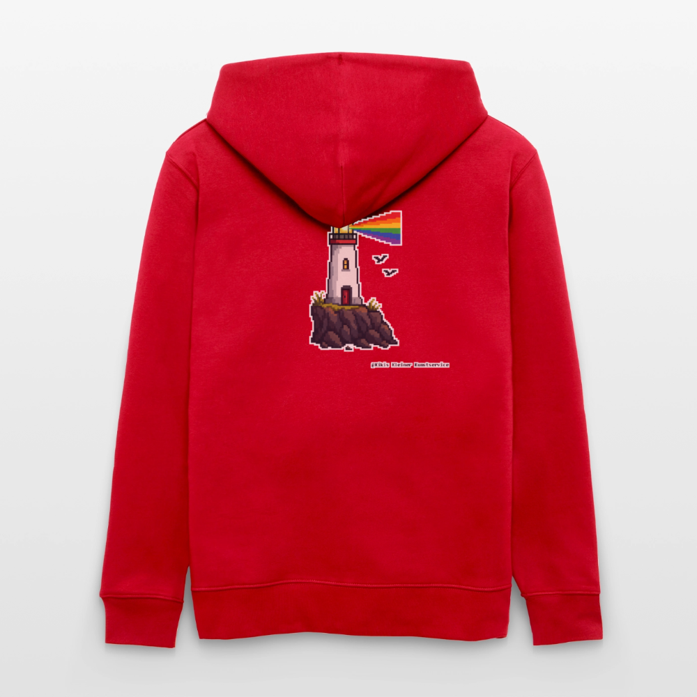 Regenbogen-Leuchtturm Kapuzenjacke - Unisex & Bio - Rot