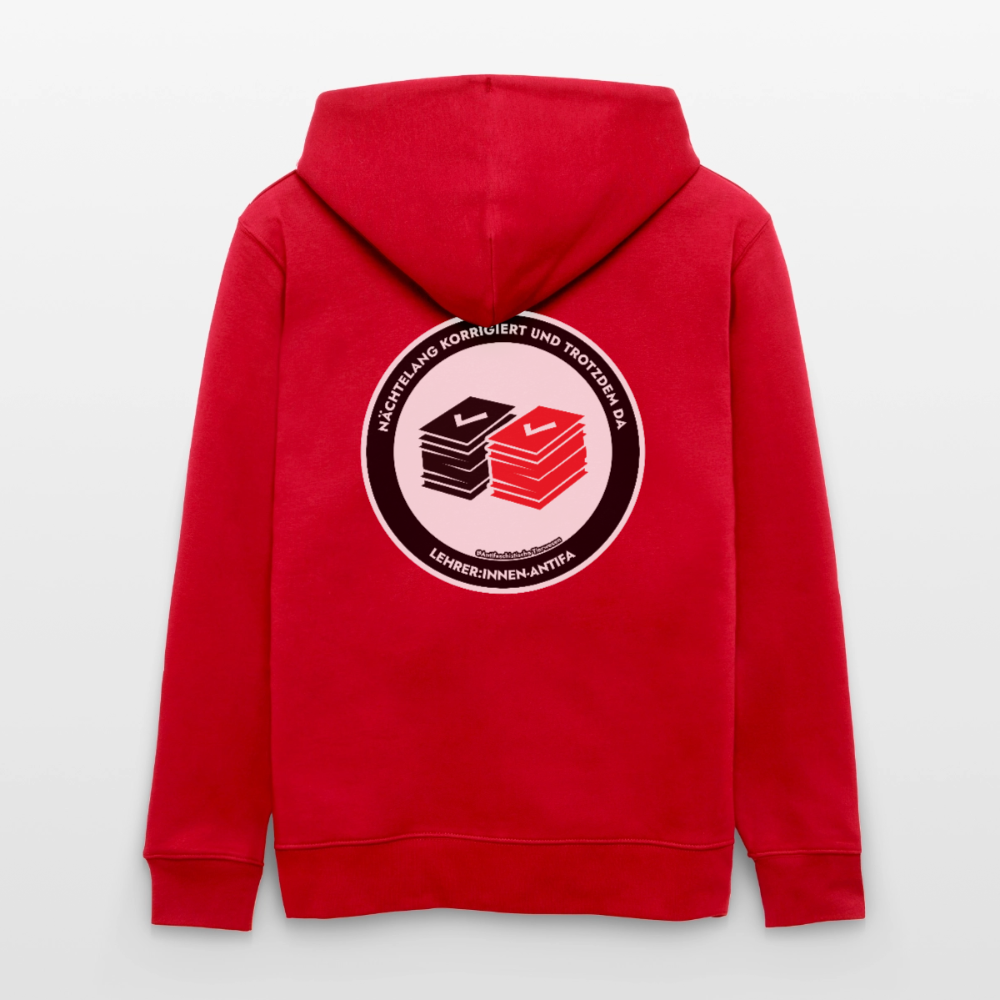 Lehrer:innen-Antifa Kapuzenjacke - Unisex & Bio - Rot