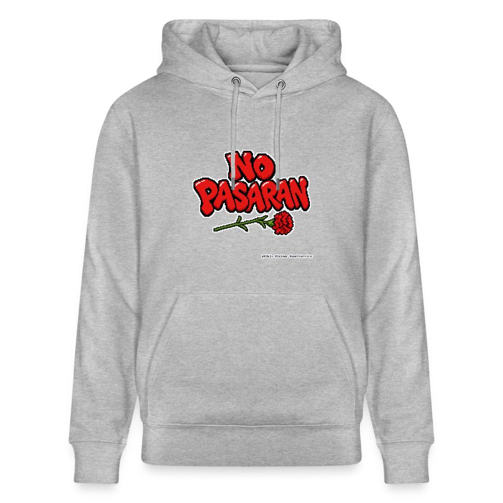 No Pasarán mit Nelke Hoodie - Unisex & Bio - Grau meliert