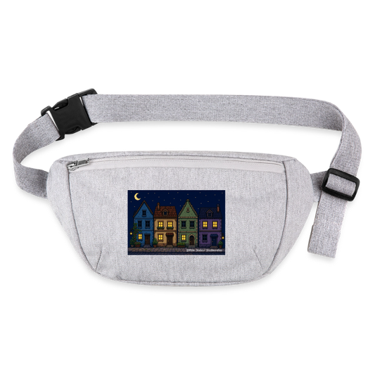 Häuser bei Nacht Gürteltasche - Bio - Grau meliert