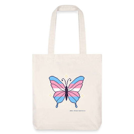 Trans-Schmetterling Stoffbeutel - Recycelt Heavyweight - Naturweiß