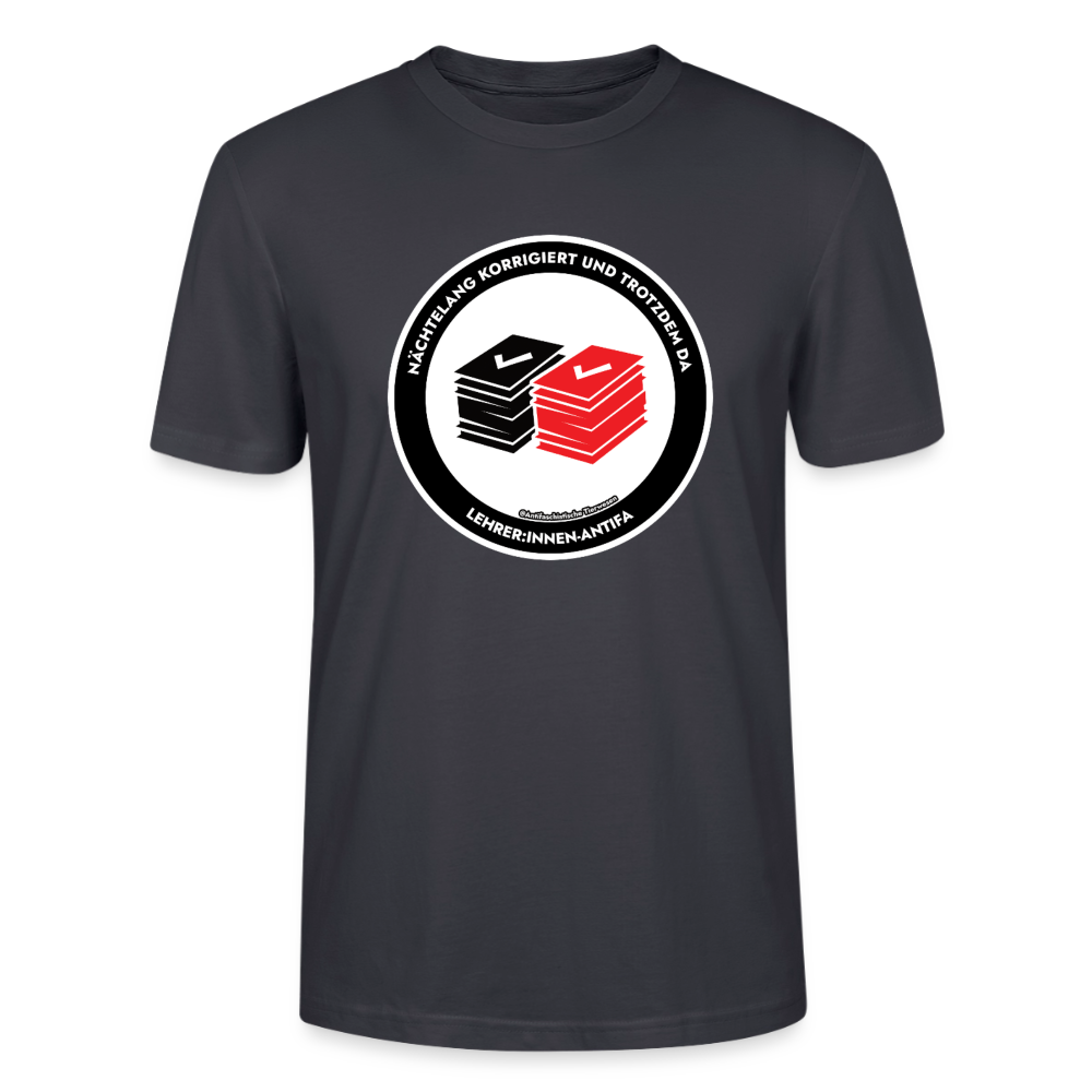 Lehrer:innen-Antifa T-Shirt - Unisex & Bio - Dunkles Graublau