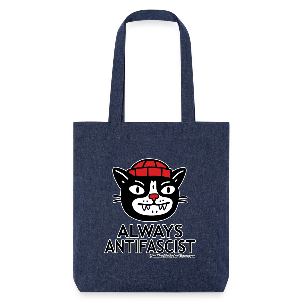 Always Antifascist Stoffbeutel - Recycelt Heavyweight - melange Blue