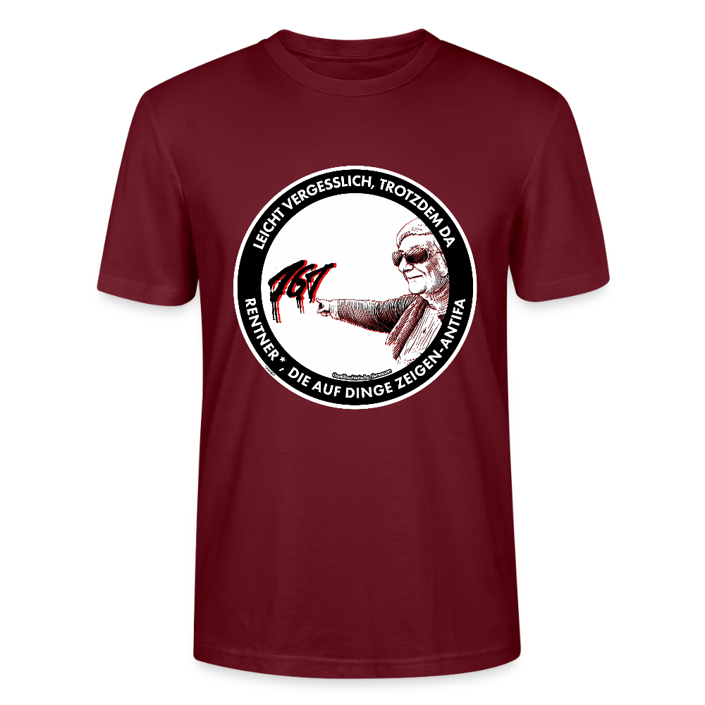Rentner*innen-Antifa T-Shirt - Unisex & Bio - Burgunderrot