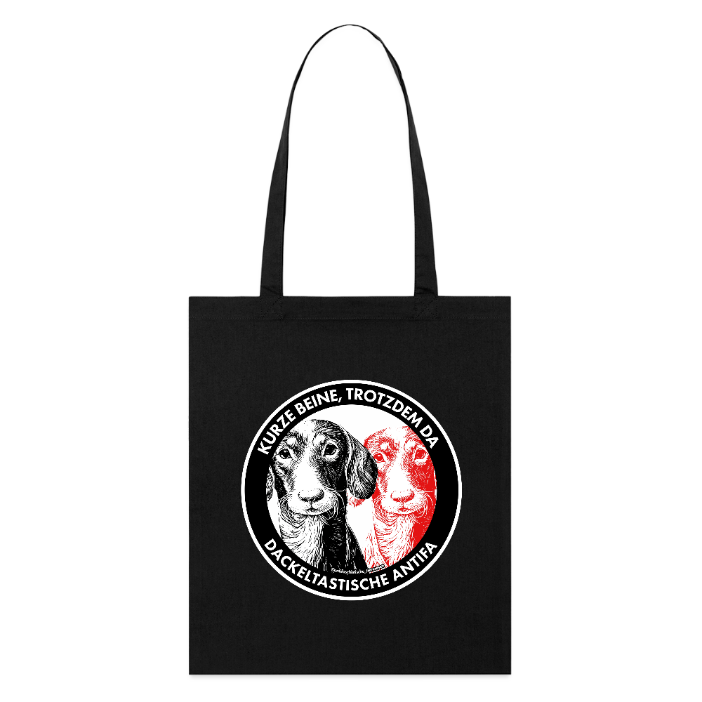 Dackeltastische Antifa Stoffbeutel - Unisex & Bio - Schwarz