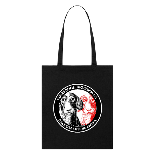Dackeltastische Antifa Stoffbeutel - Unisex & Bio - Schwarz