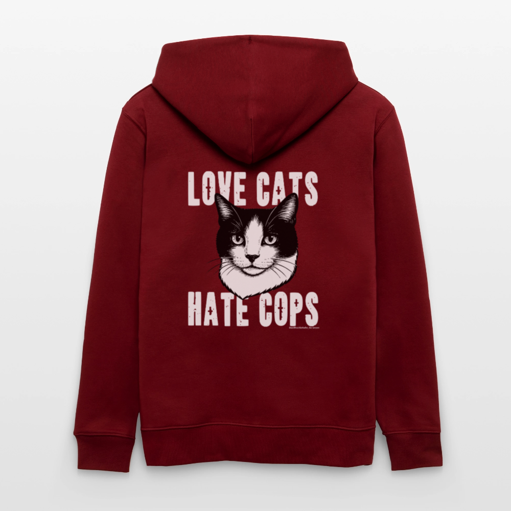 Love Cats Kapuzenjacke - Unisex & Bio - Burgunderrot