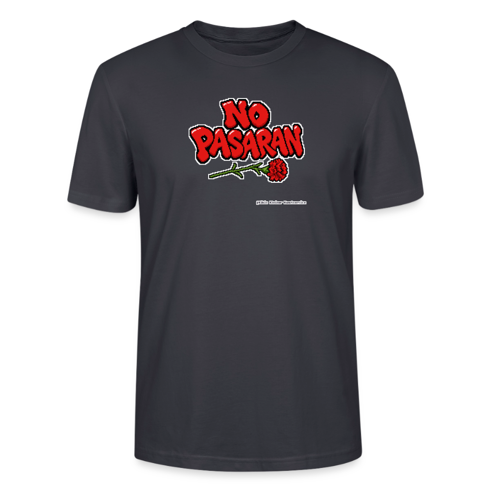 No Pasarán mit Nelke T-Shirt - Unisex & Bio - Dunkles Graublau