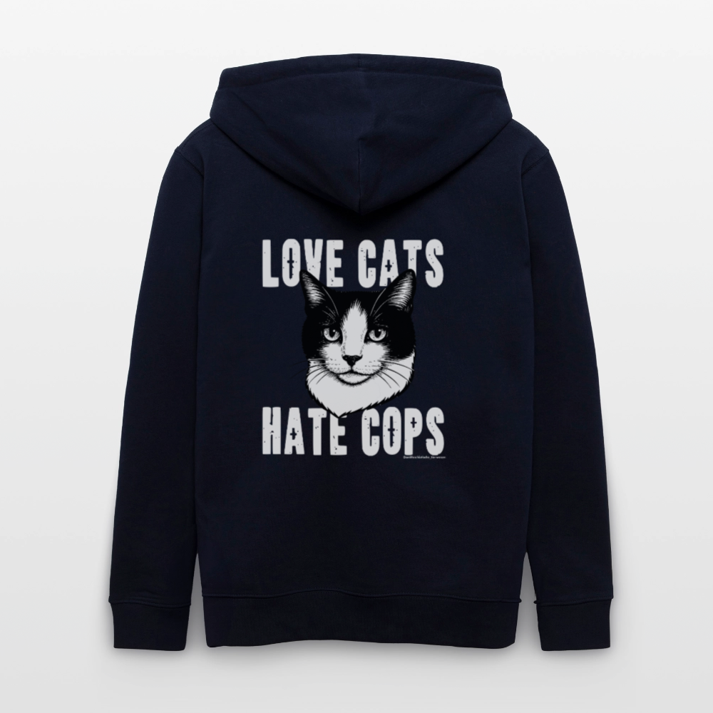 Love Cats Kapuzenjacke - Unisex & Bio - Navy