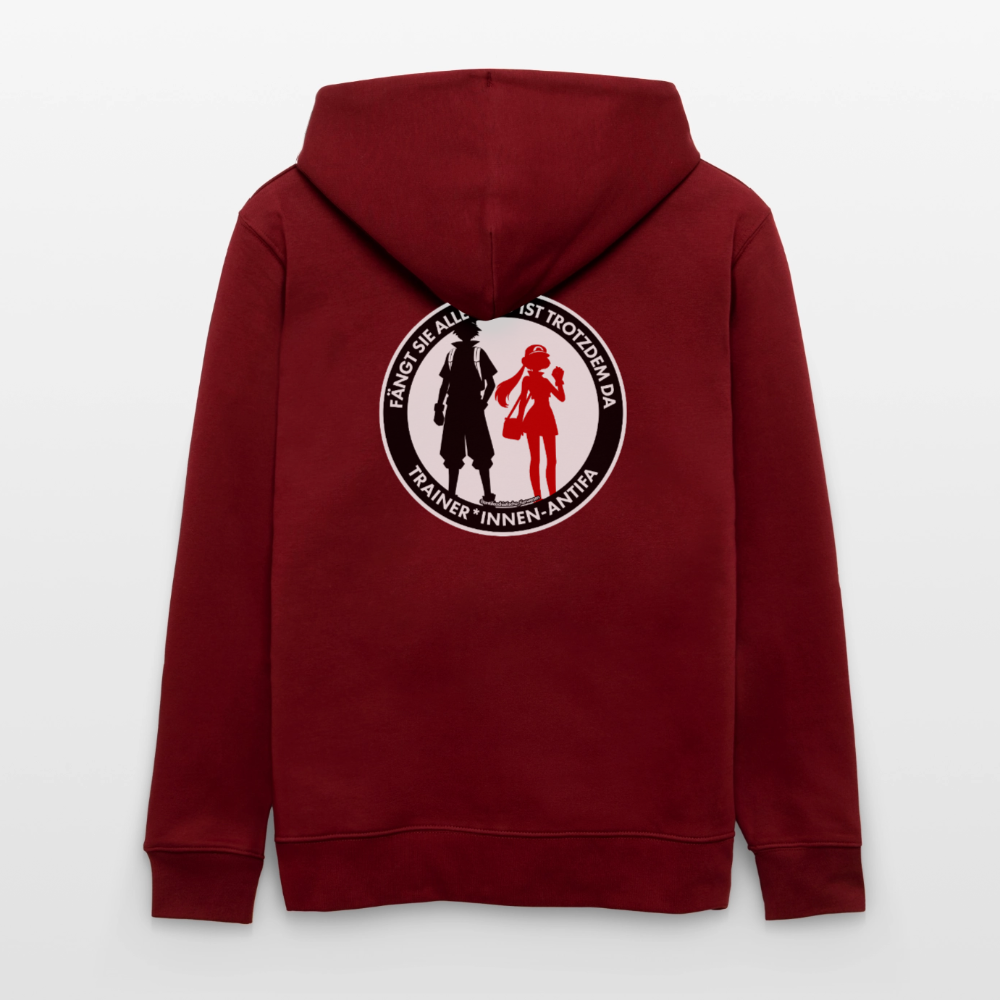 Trainer*innen-Antifa Kapuzenjacke - Unisex & Bio - Burgunderrot